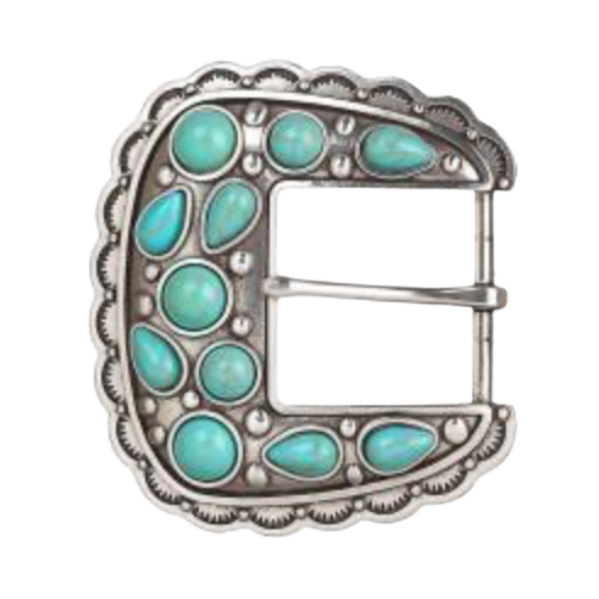 Blazin Roxx Ladies Turquoise Stone Square Buckle