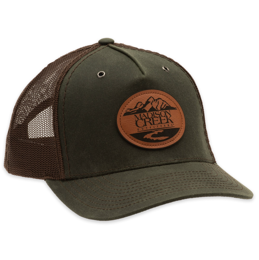Madison Creek | Richardson Patch Waxed Trucker Cap | Olive/Coffee
