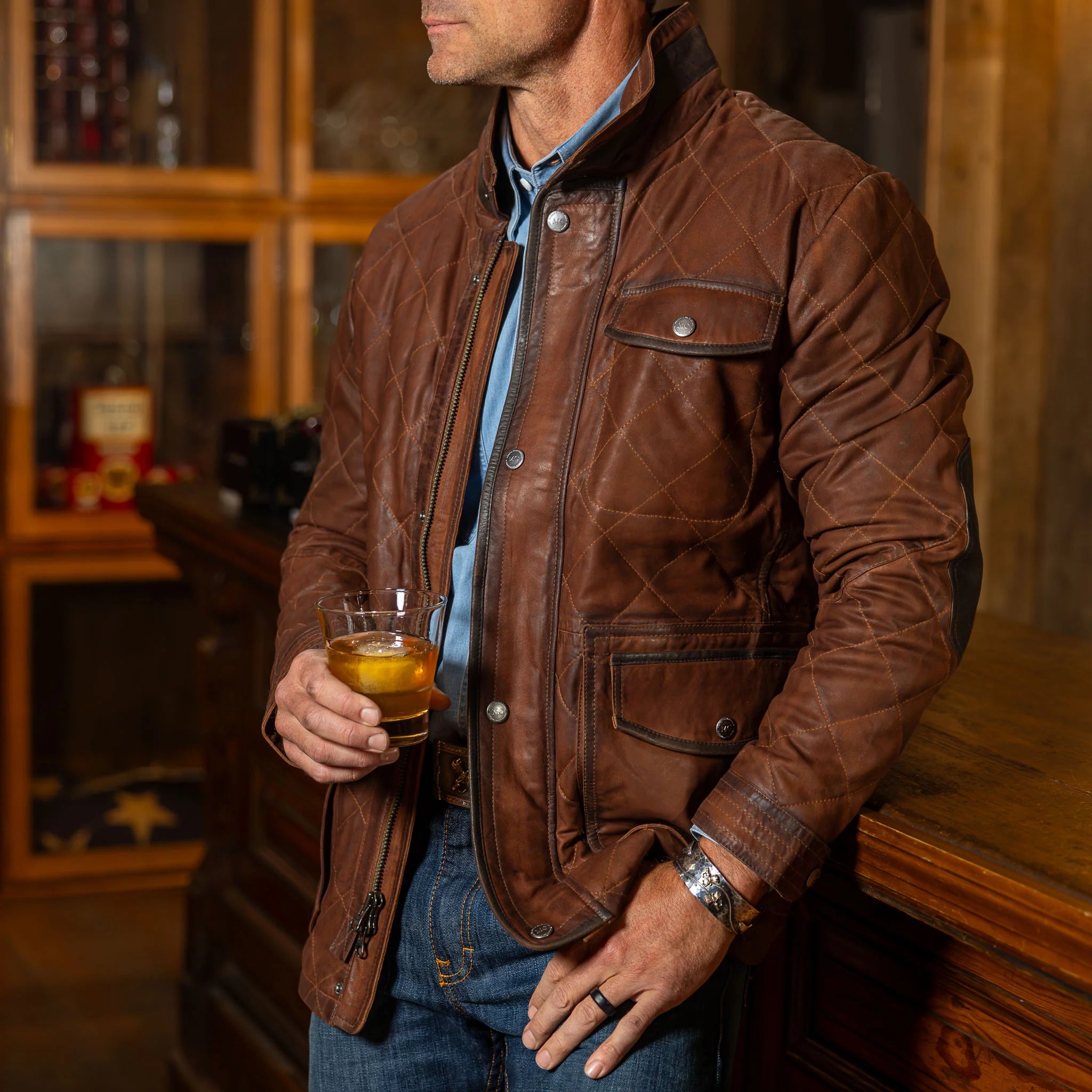 Madison Creek Outfitters | Sedona Waxed Suede Jacket | Bourbon