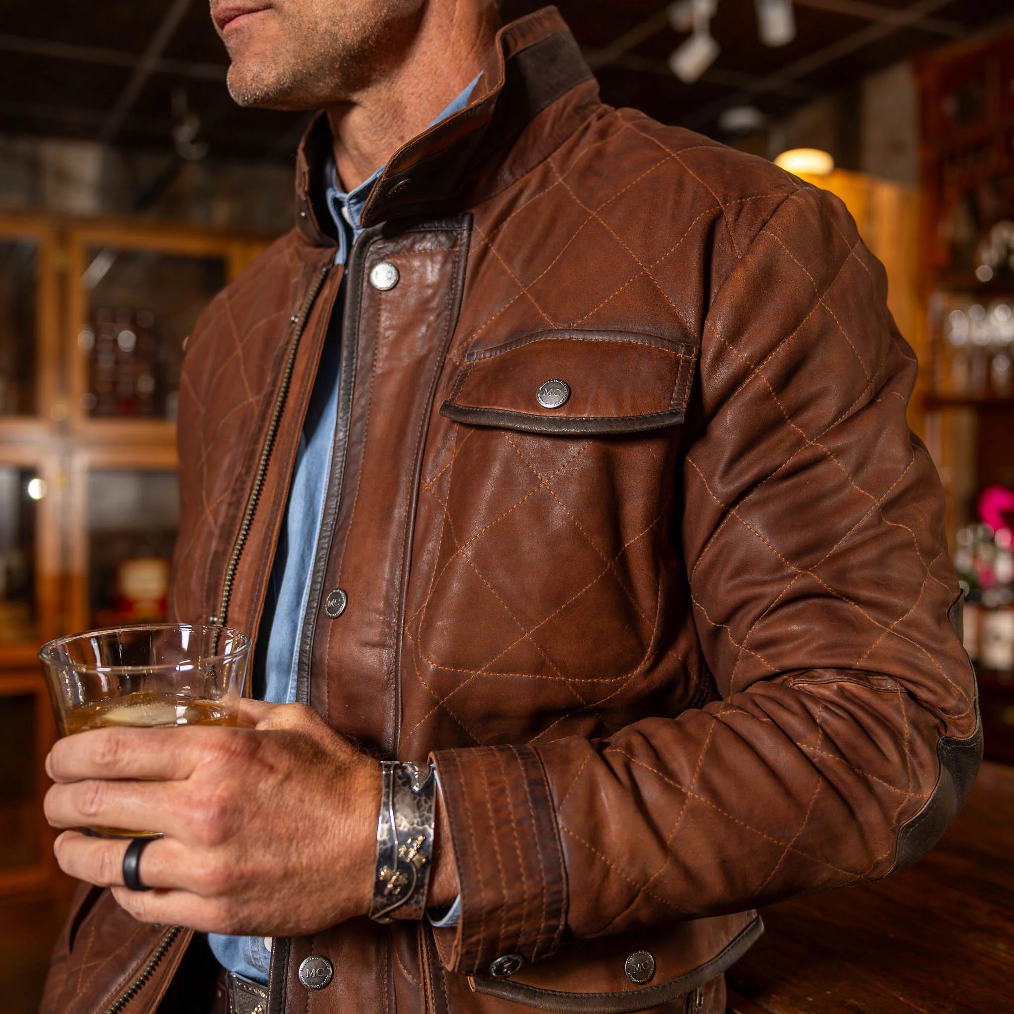 Madison Creek Outfitters | Sedona Waxed Suede Jacket | Bourbon