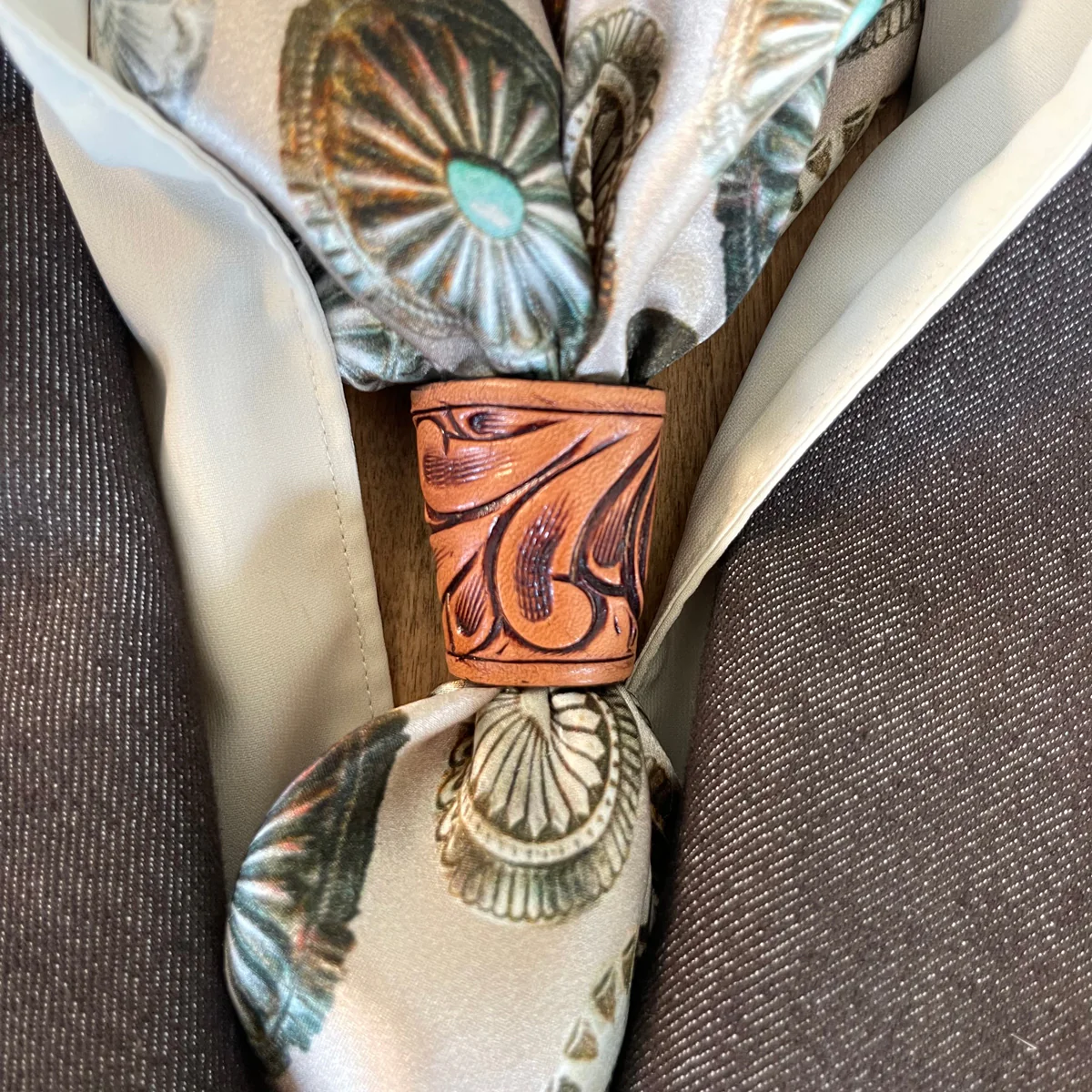 Angelo Leather Scarf Slide