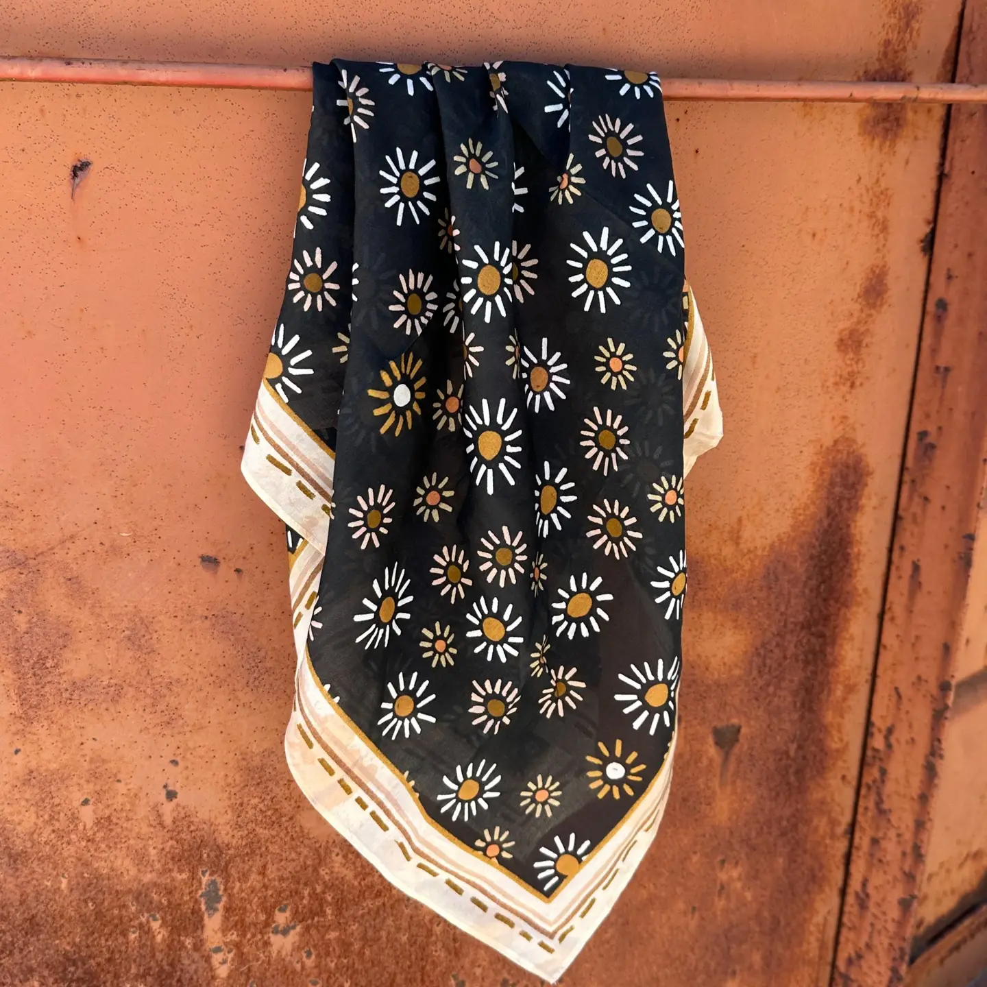 Dust N’ Daisies Floral Western Silk Wild Rag Scarf | 26 x 26