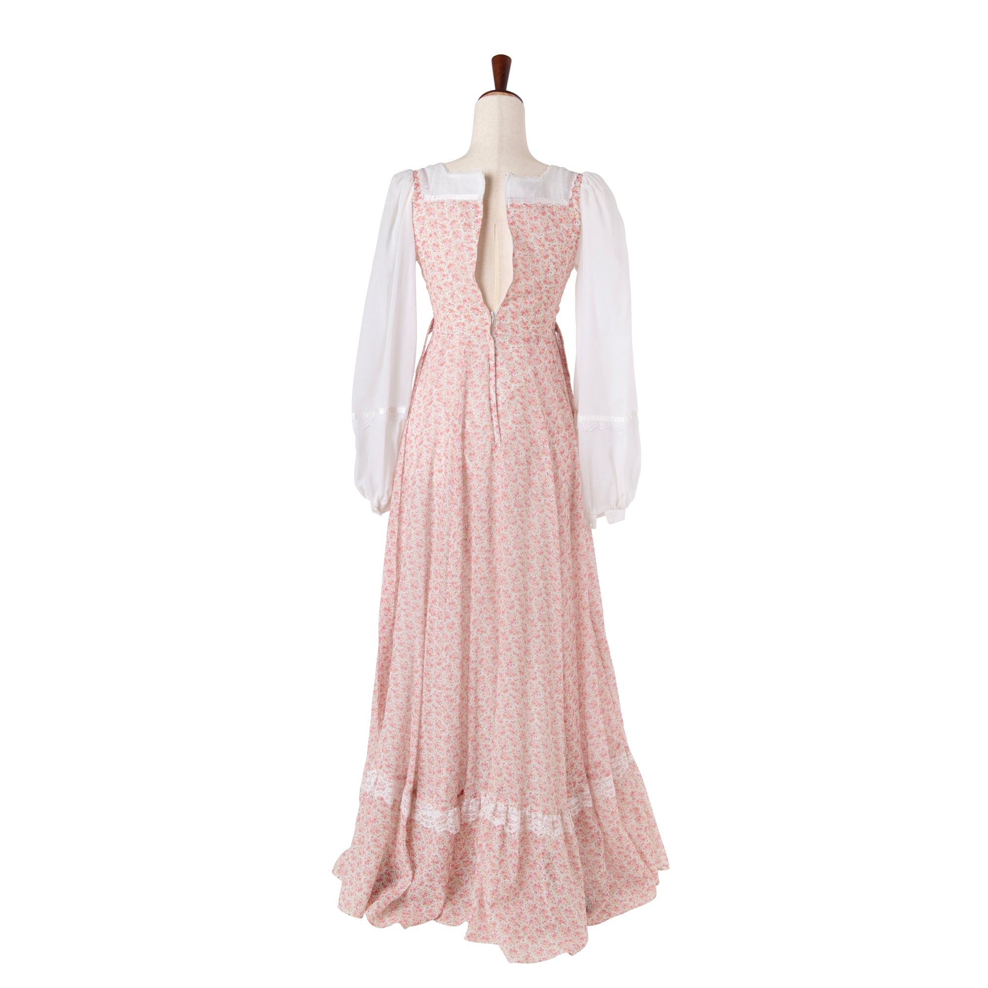 Vintage Red Floral Print Gunne Sax Maxi Dress | 5