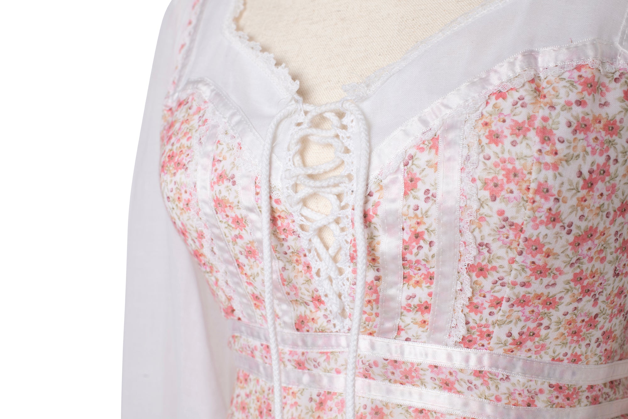 Vintage Red Floral Print Gunne Sax Maxi Dress | 5