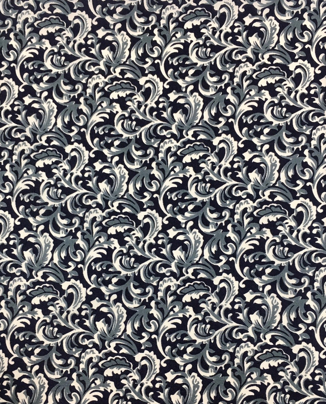 Calico Navy Silk Scarf