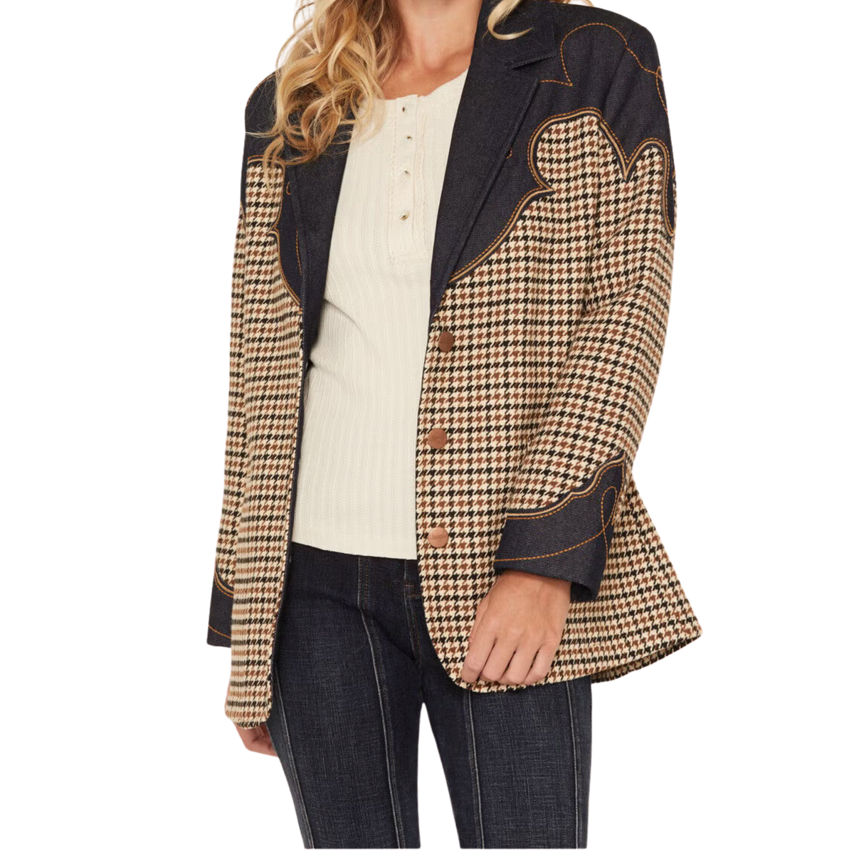 Modern Houndstooth Blazer