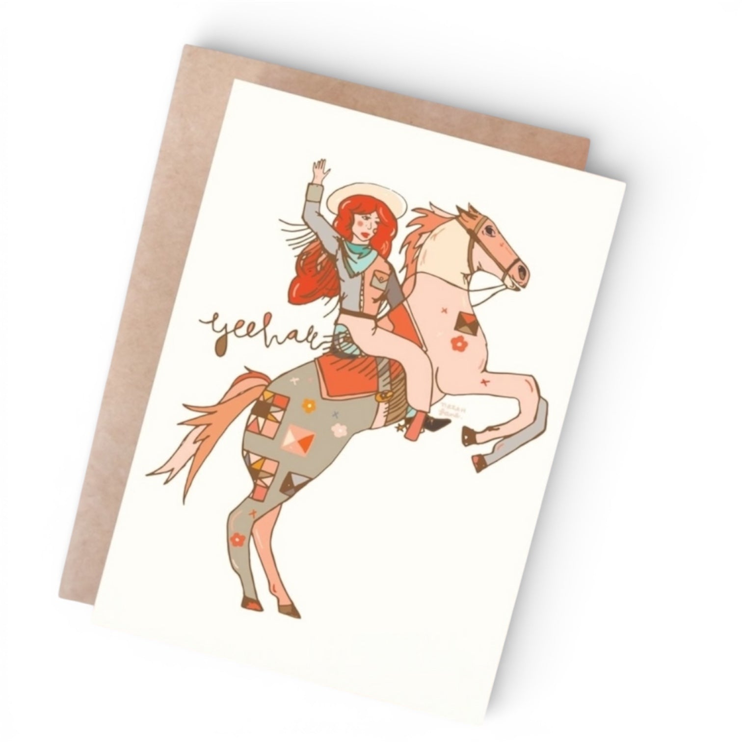 Yeehaw Cowgirl Blank Card