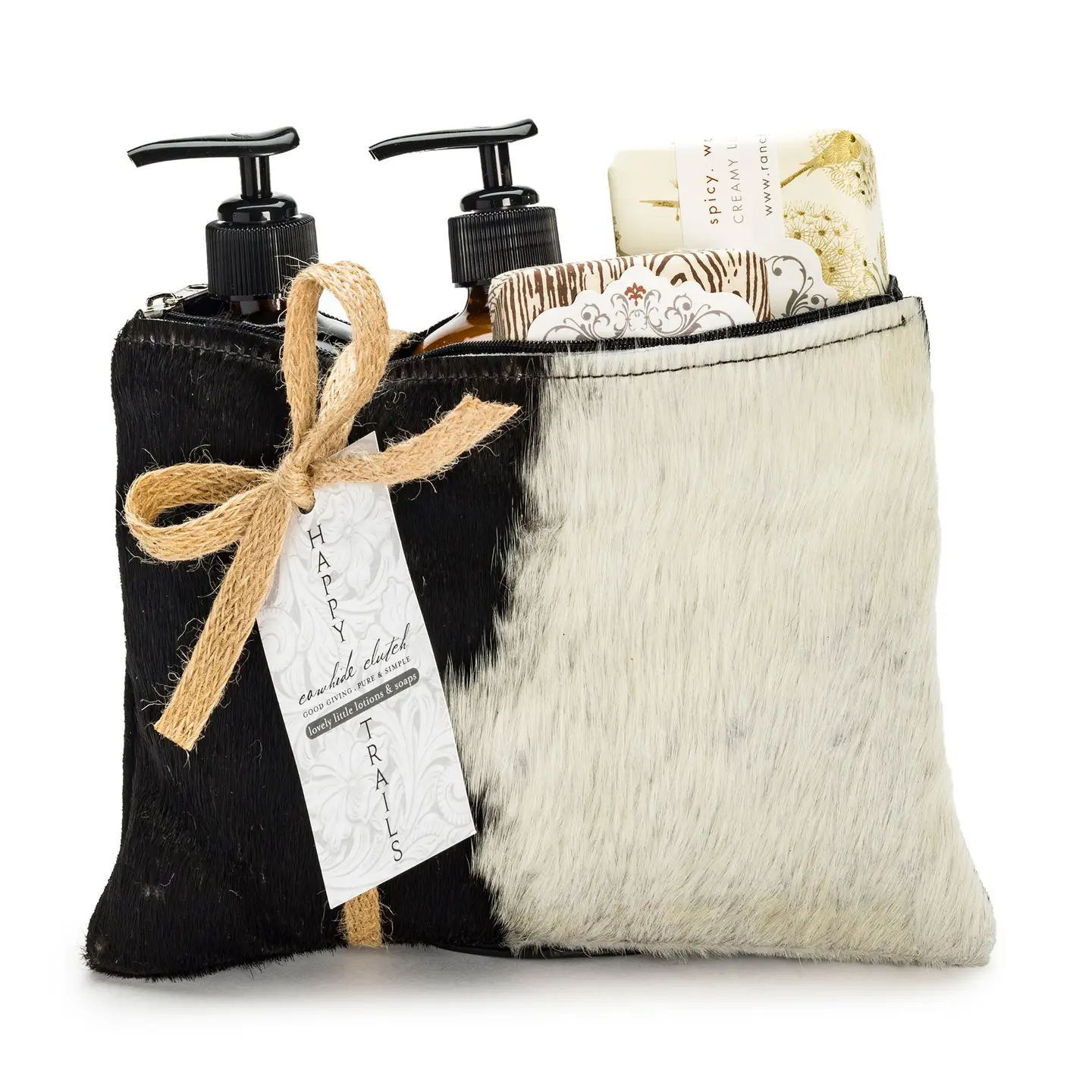 Ranch Organics | Happy Trails Purse | Black Cowhide | Lavender