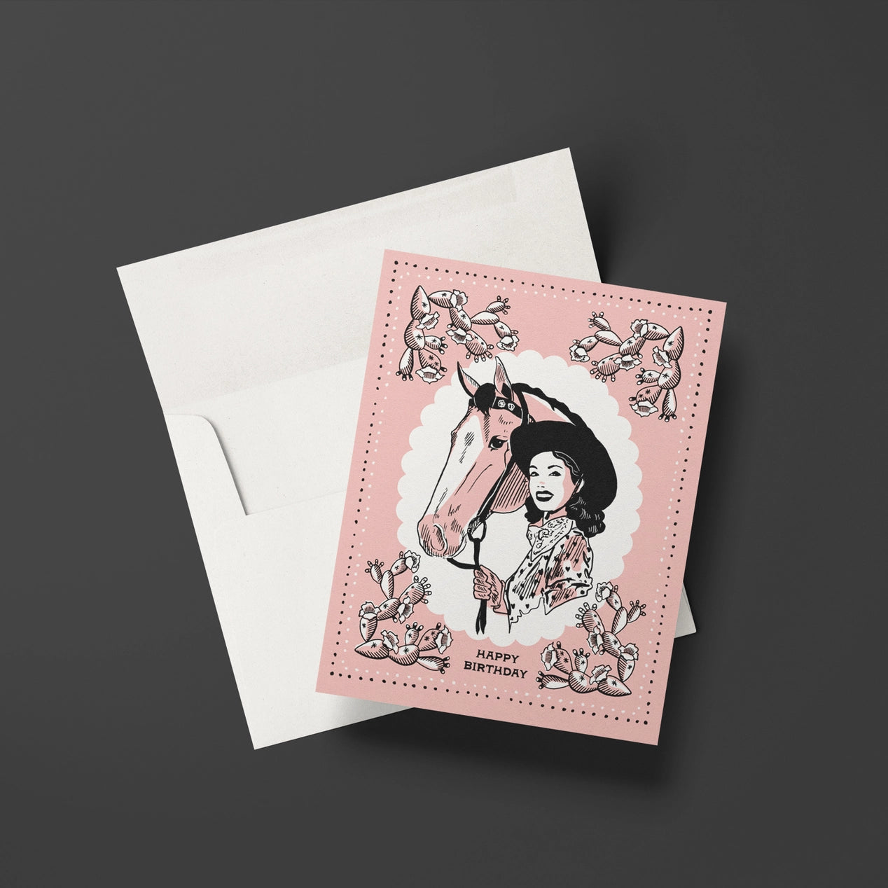 Vintage Cowgirl Birthday Card