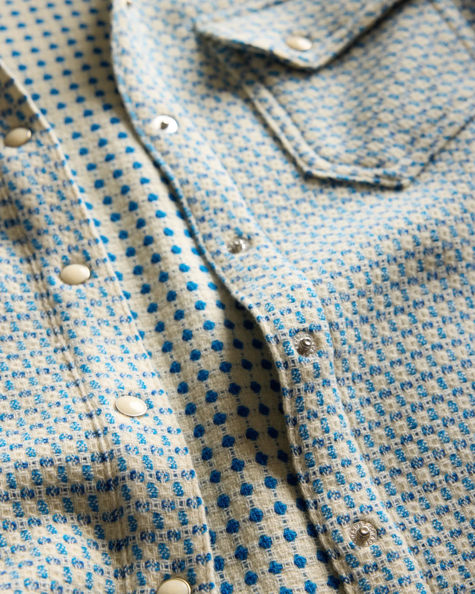 Pendleton | Wool Gambler Shirt | Blue Textured Check