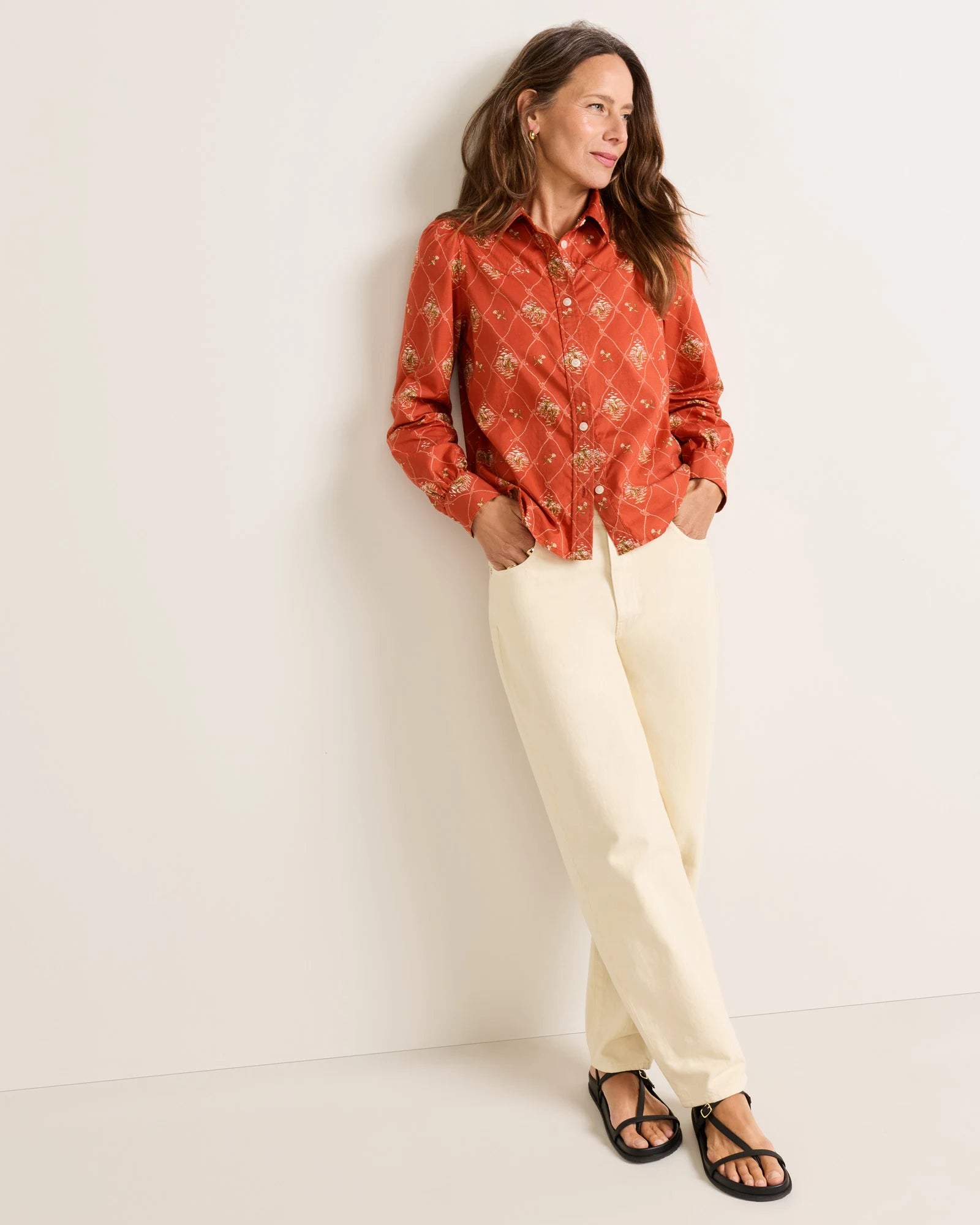 Pendleton | Winona Puff Sleeve Shirt | Adobe Lattice