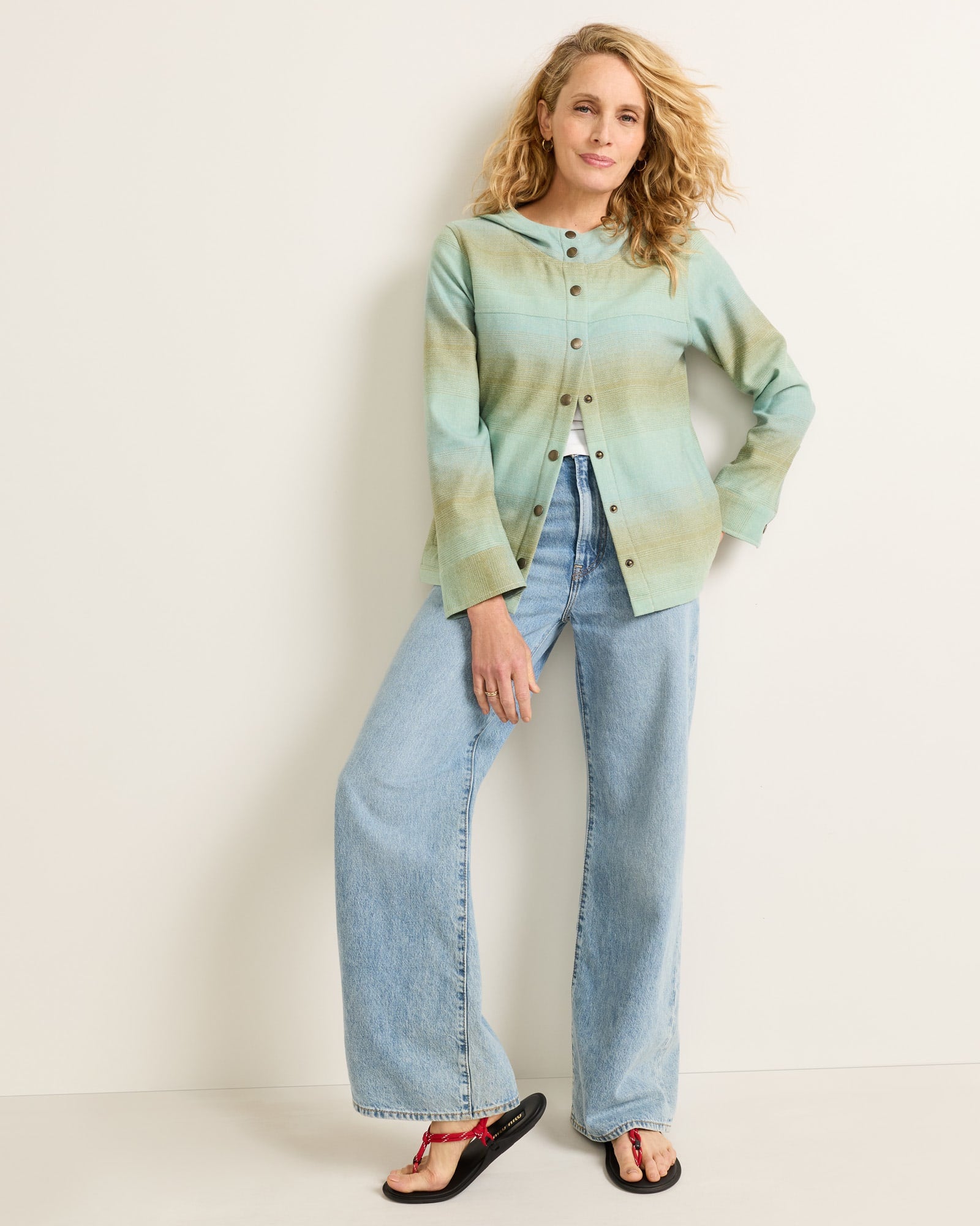 Pendleton | Ombre Trailside Wool Hoodie | Teal/Tan