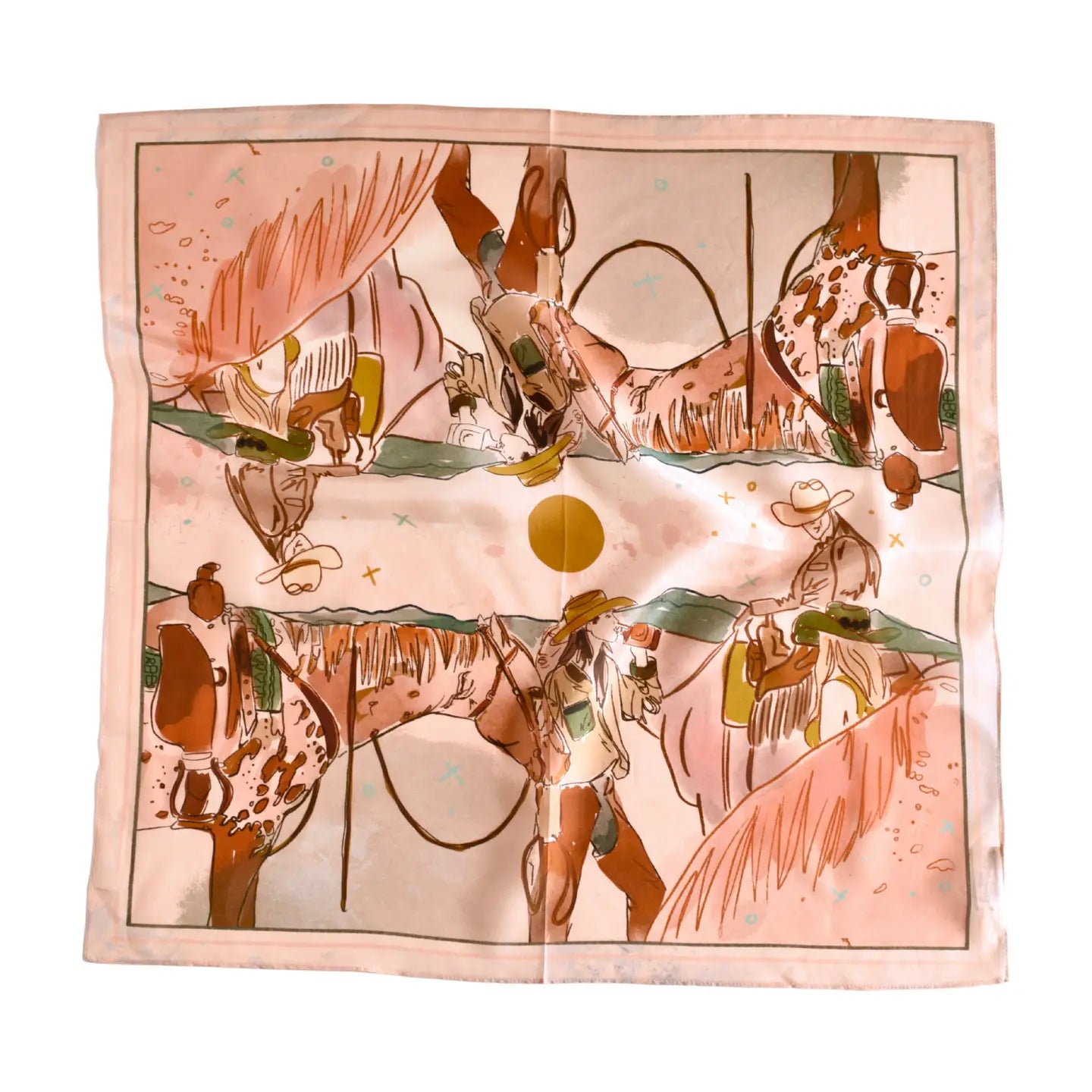 September Ride Cowgirl Silk Scarf Wild Rag 26 x 26