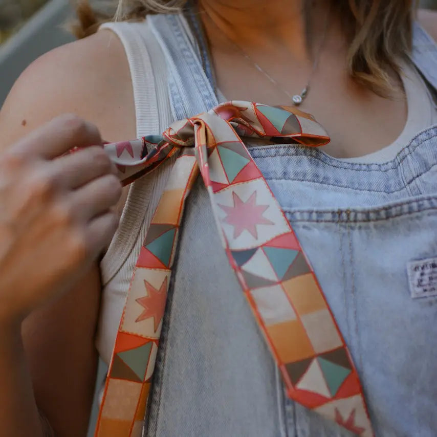 Vintage Patchwork Silk Twilly Scarf