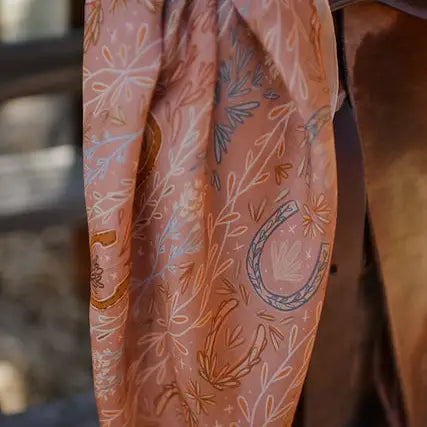 Western Harvest Silk Wild Rag Scarf | Dusty Rose | 26 x 26