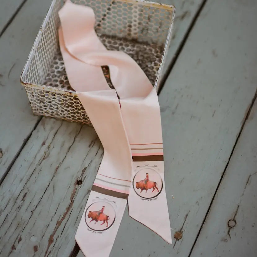 Roamin' Cowgirl Bison Silk Twilly Scarf