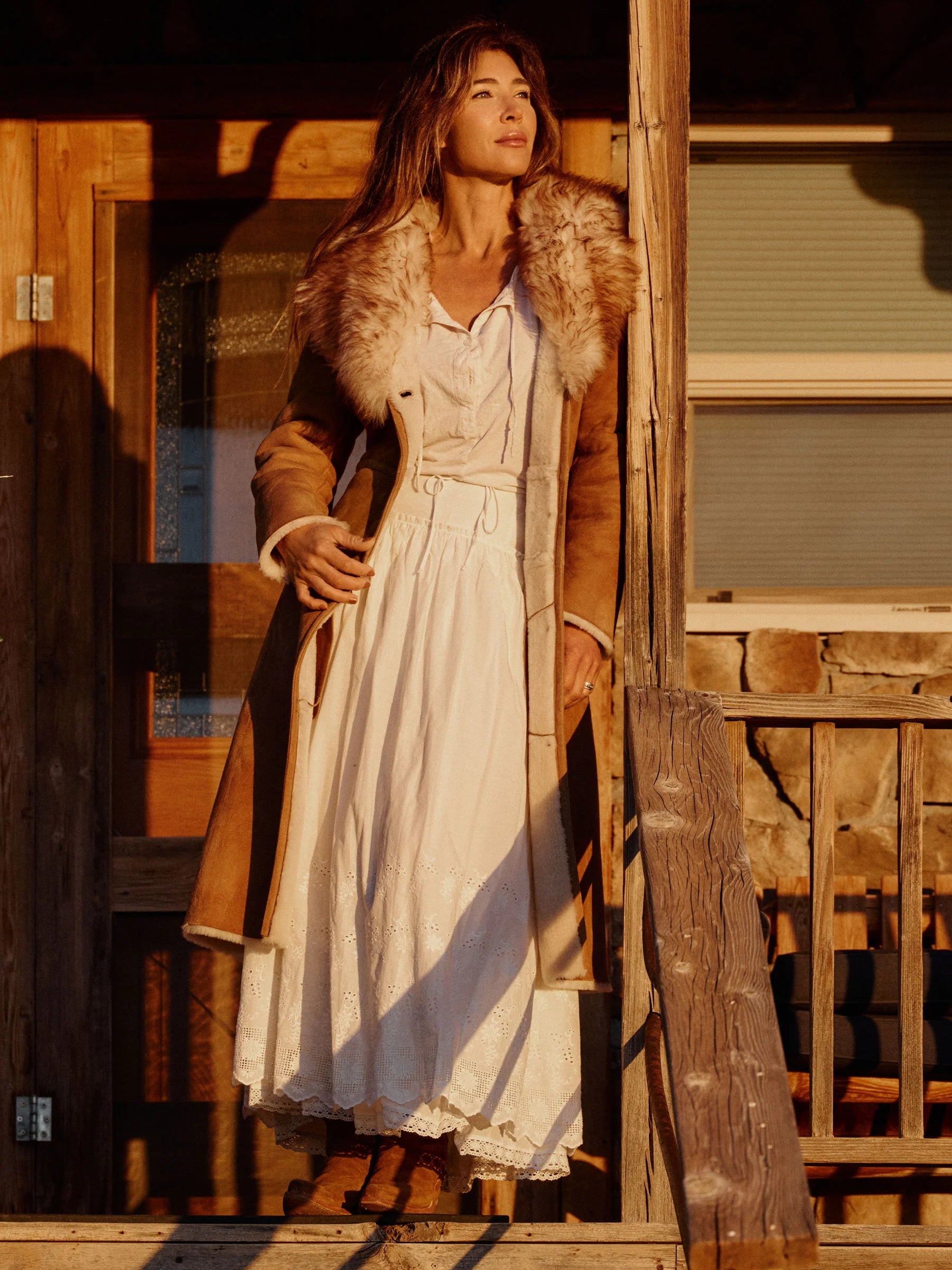 Schaefer Outfitter | Long Shearling Coat | Chestnut