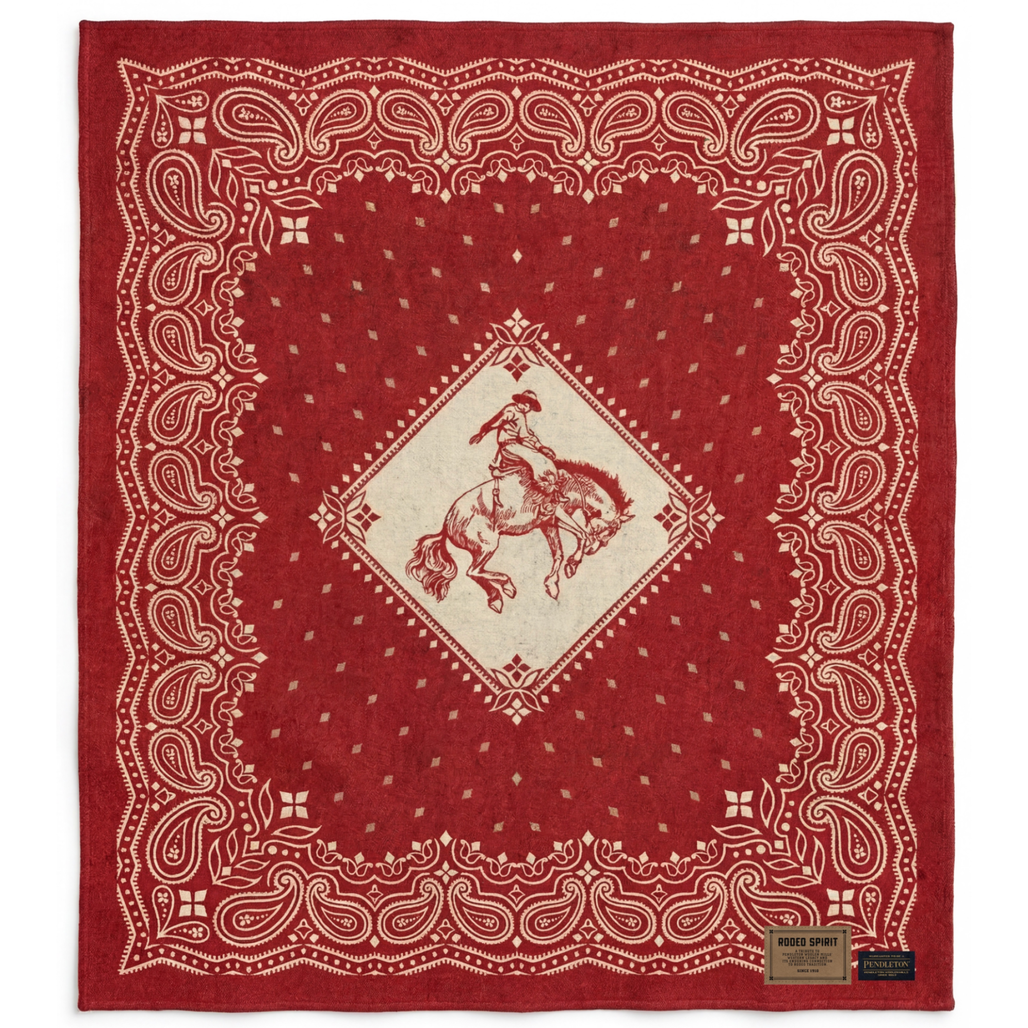 Jacquard Unnapped Rodeo Spirit Red Throw