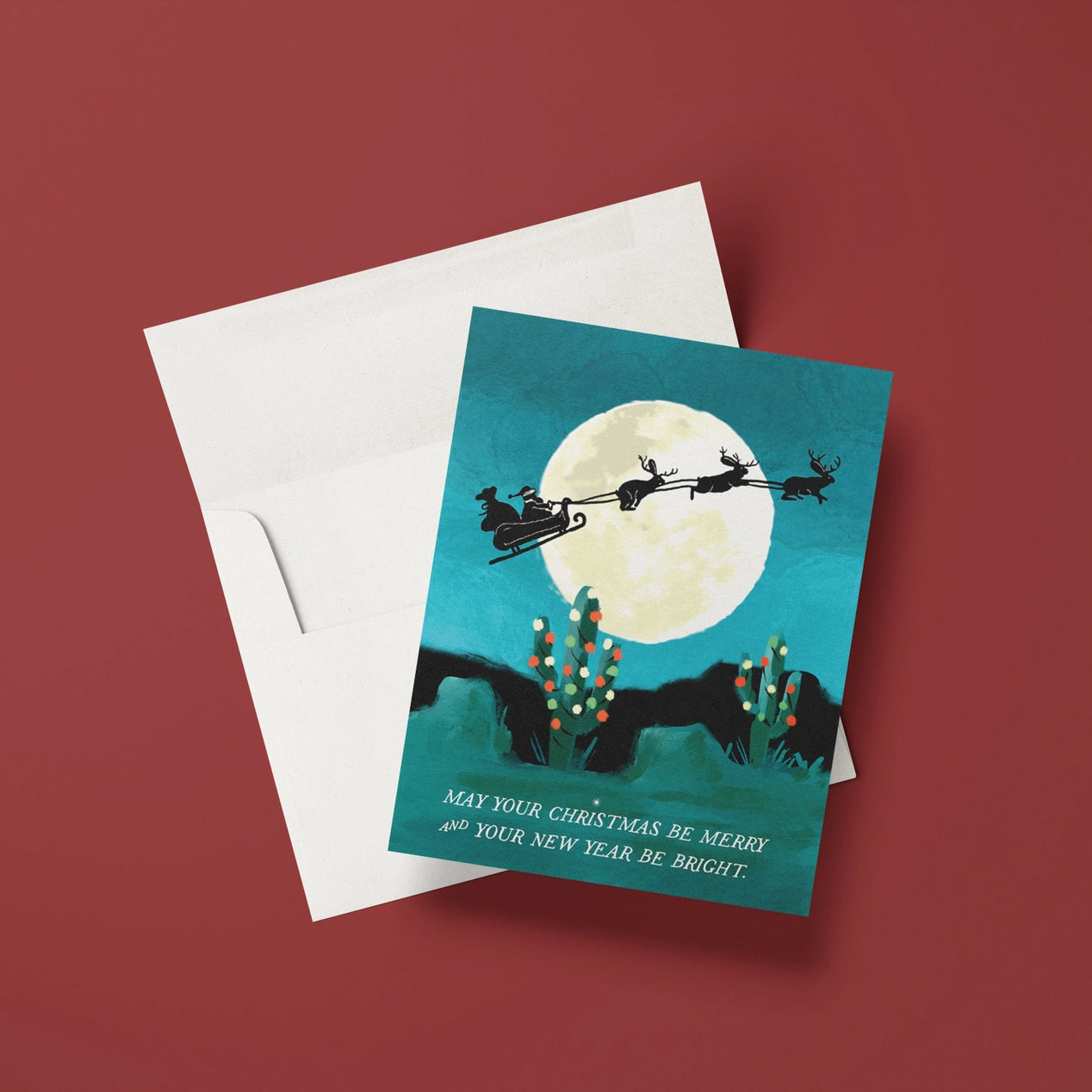 Jackalope Santa Christmas Greeting Card