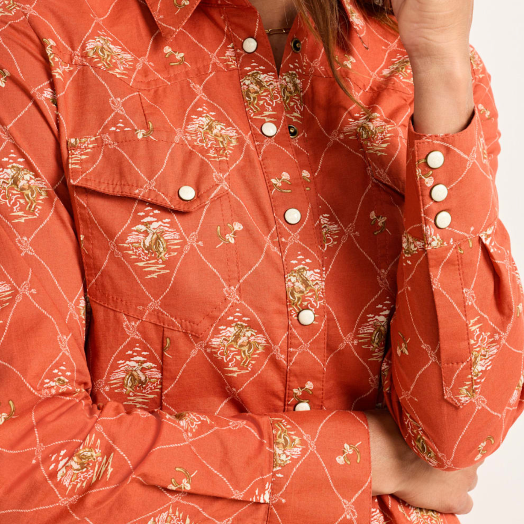 Women's Cowgirl Adobe Lattice Gambler Shirt Dress