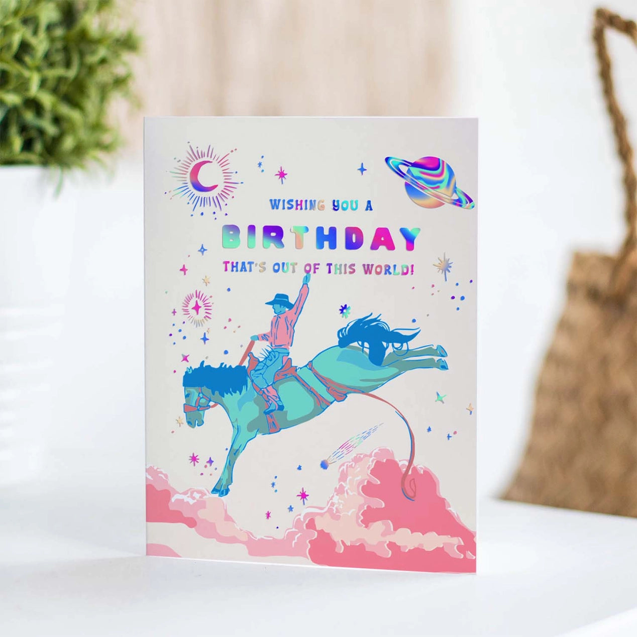 Space Cowboy Birthday Greeting Card