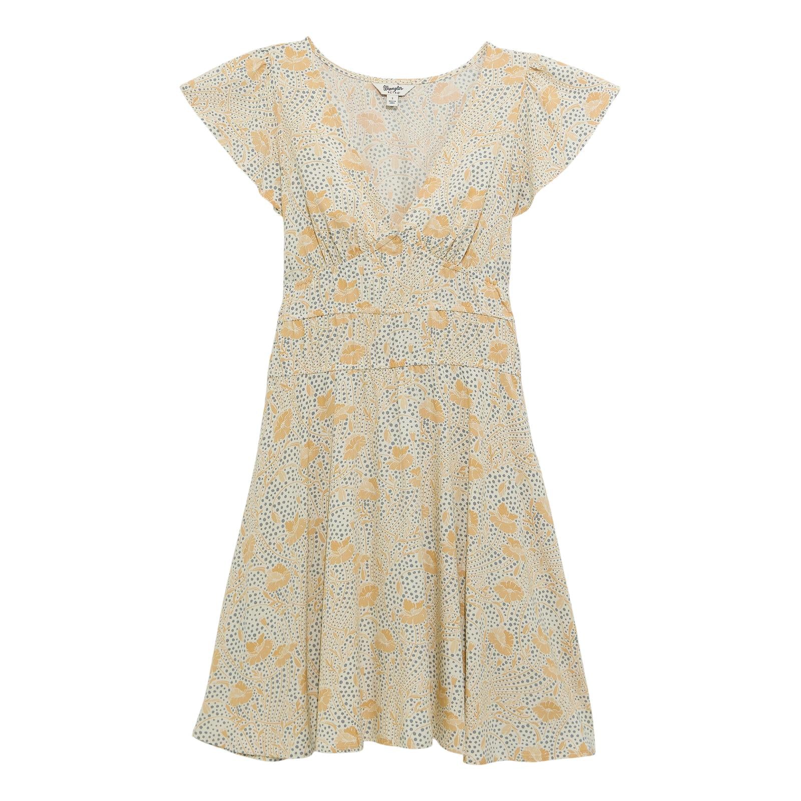 Wrangler Retro | Vintage Tiered Dress | Tan Floral
