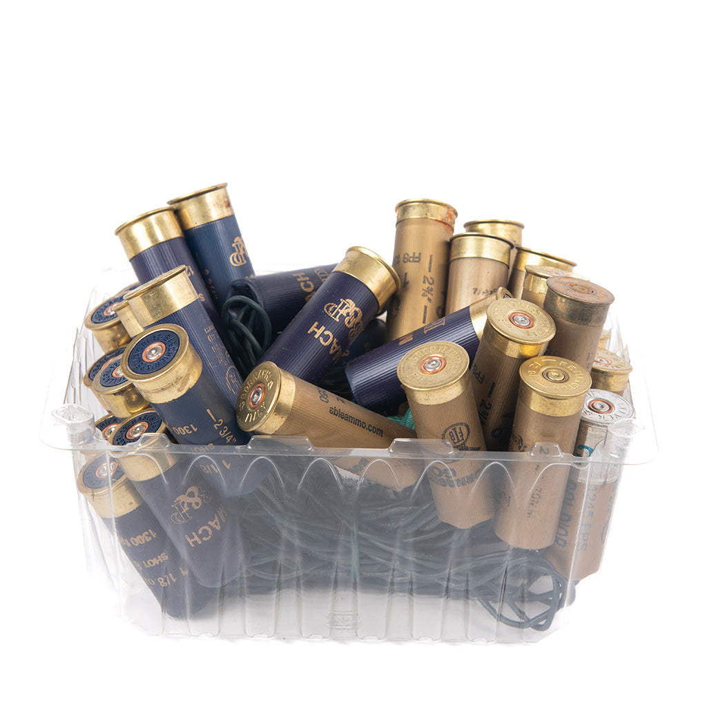 Hank's Bunkhouse | Upcycled Shotgun Shell Lights | Blue & Gold