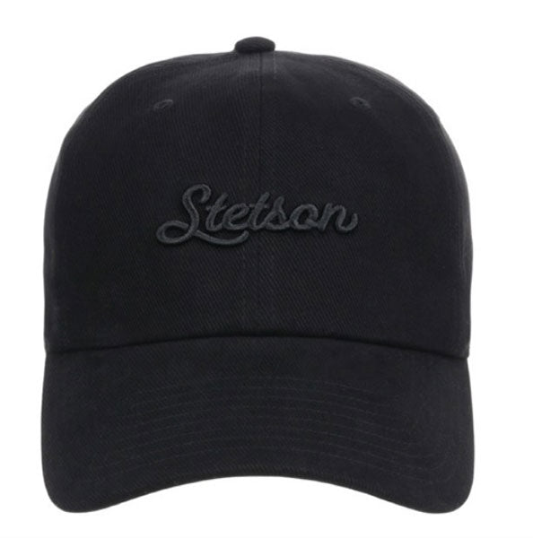 Stetson | Tonal Embroidered Script Logo Trucker Ball Cap | Black