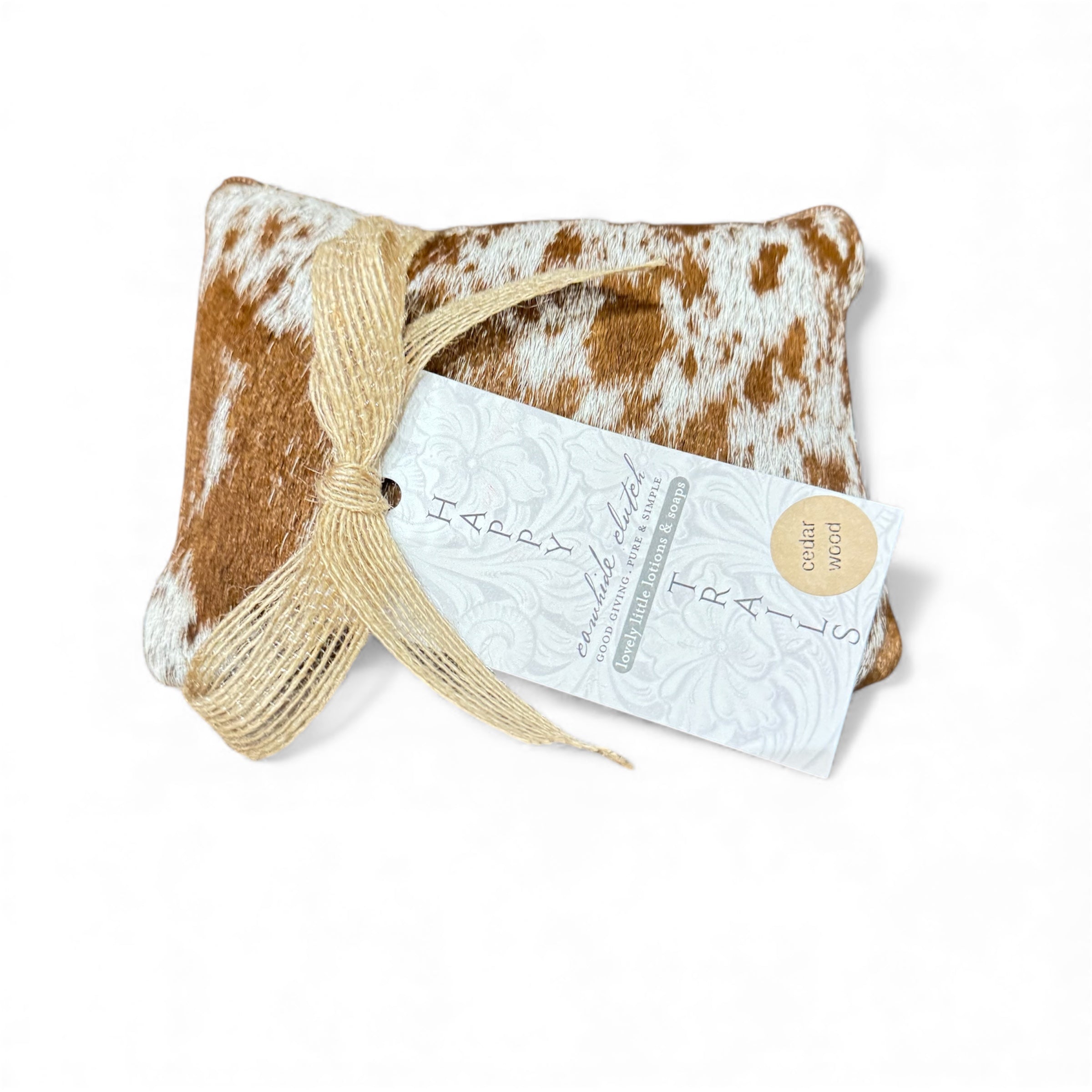 Happy Trails Pouch | Brown Cowhide | Cedar Wood