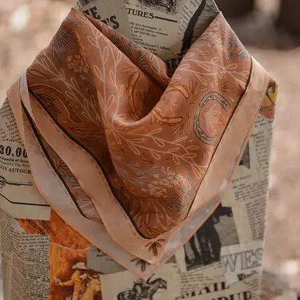 Western Harvest Silk Wild Rag Scarf | Dusty Rose | 26 x 26