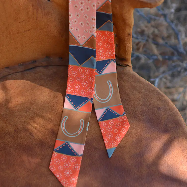 Frontier Bound Quilted Patchwork Silk Twilly