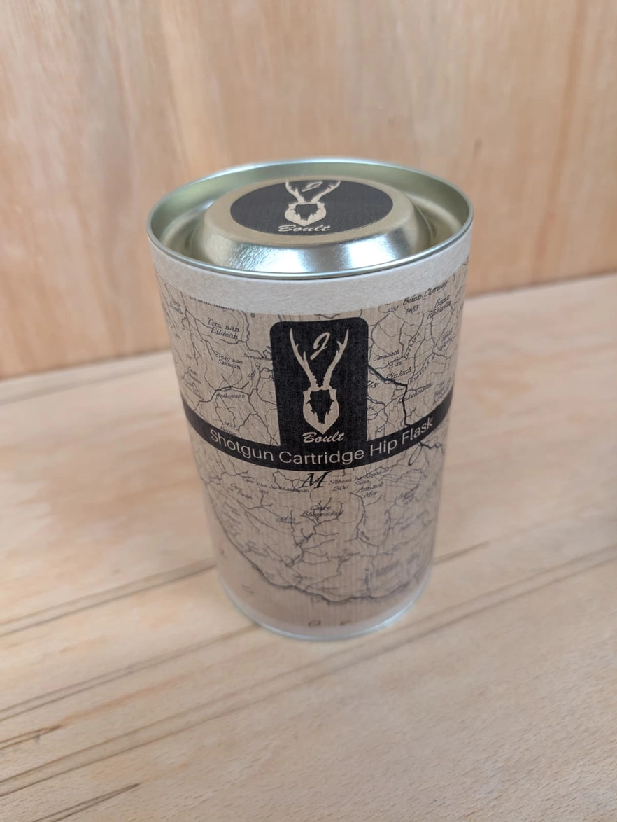 Shotgun Cartridge Leather Hip Flask