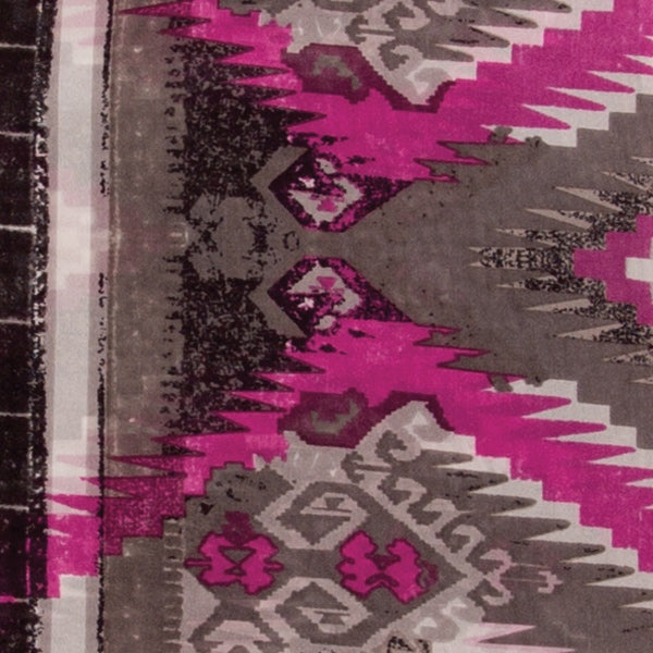 Aztec Silver Pink Silk Scarf