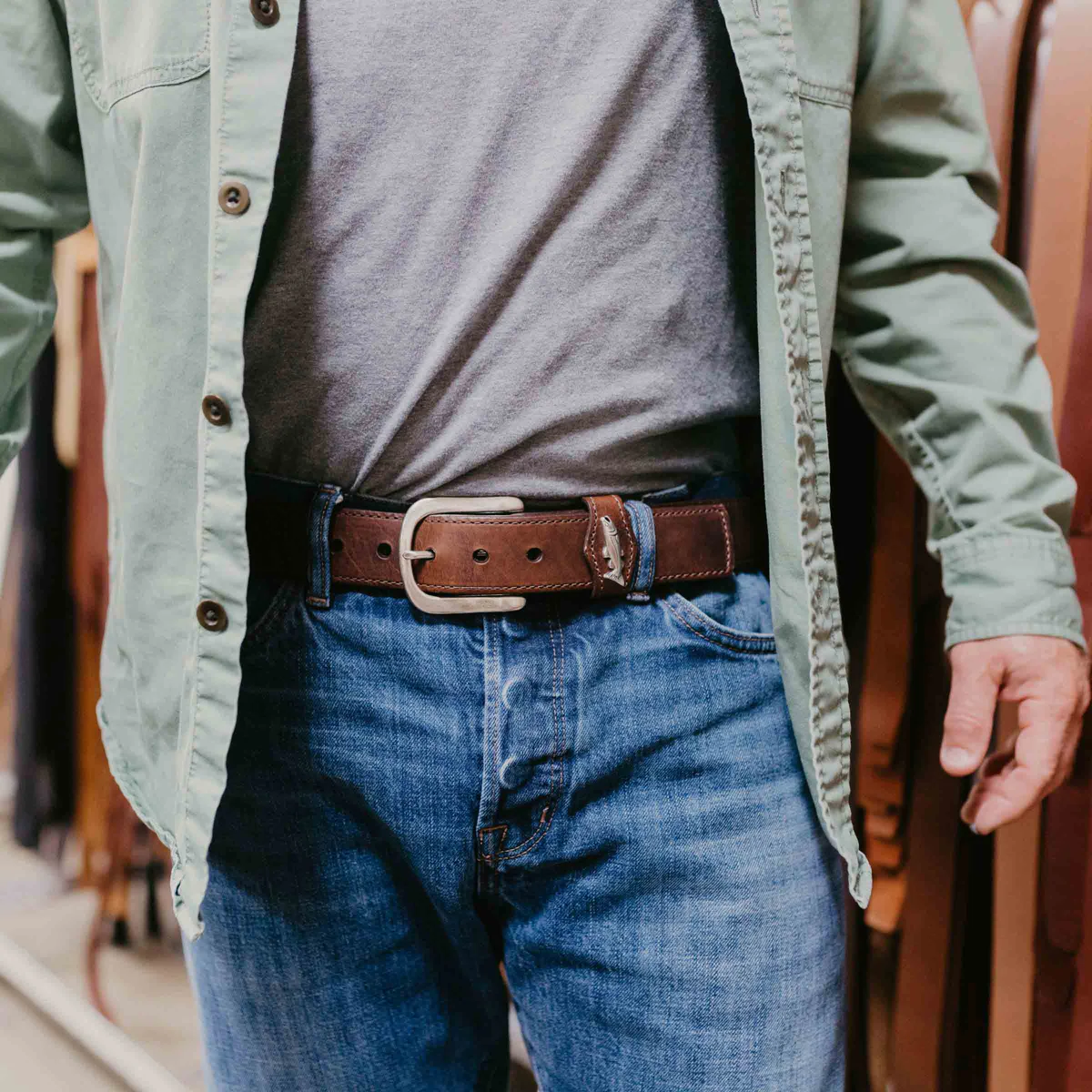 Vintage Bison | Big Fish Belt | Mocha