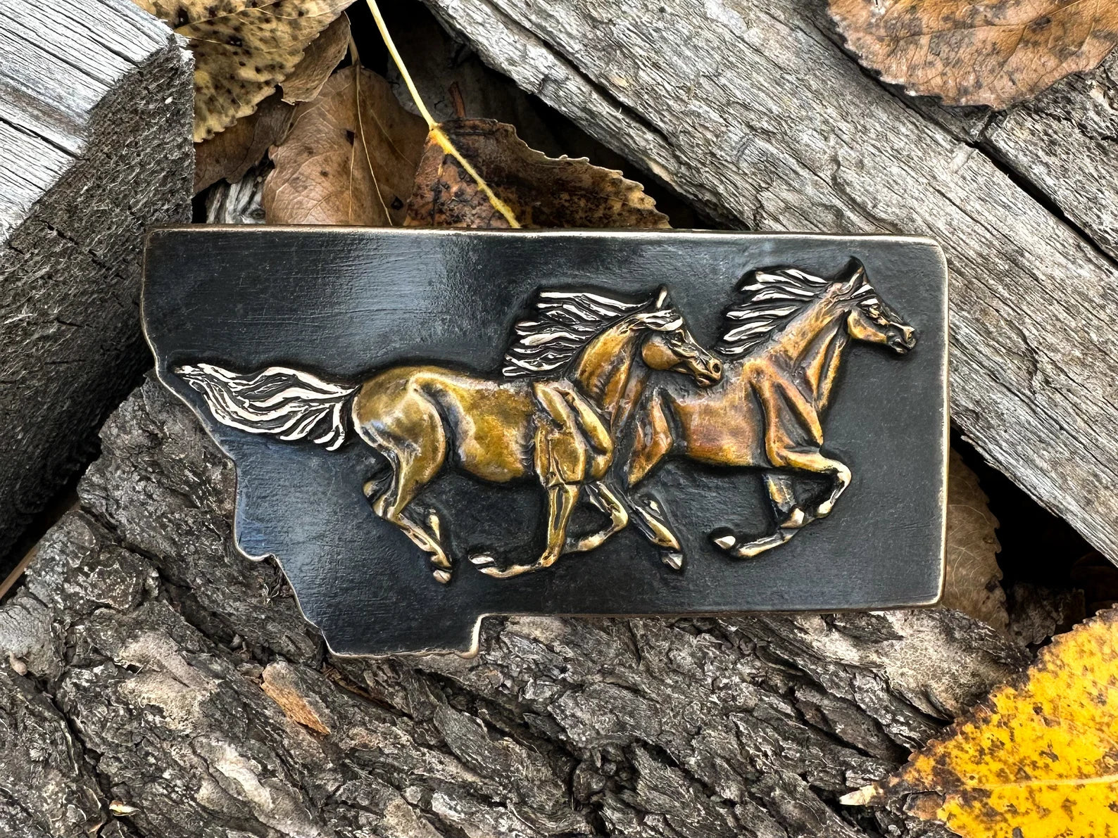 Waterhorse Bronze | Montana Running Horses | Black