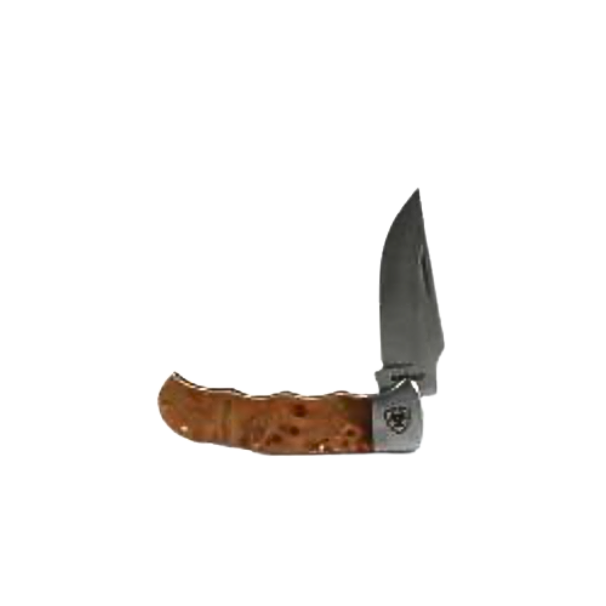 Folding Medium Knife with Burl Wood Handle