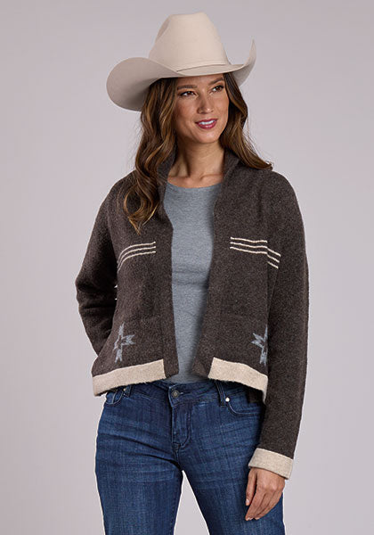 Stetson | Rodeo Girl Cropped Cardigan Sweater | Brown