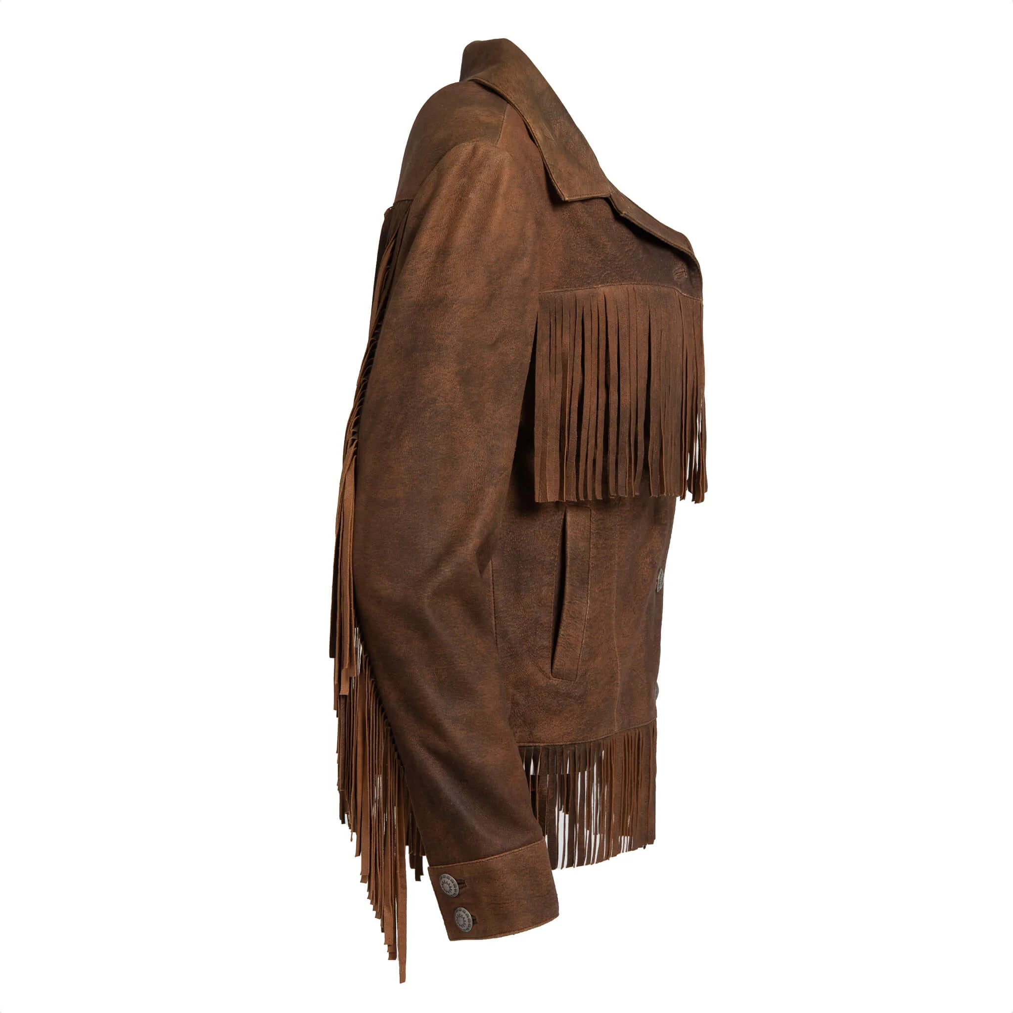 Madison Creek Outfitters | Lea Leather Fringe Jacket Brown