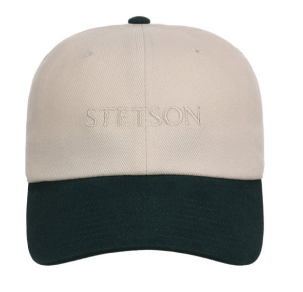 Stetson | Tonal Script Logo Trucker Ball Cap | Green & White
