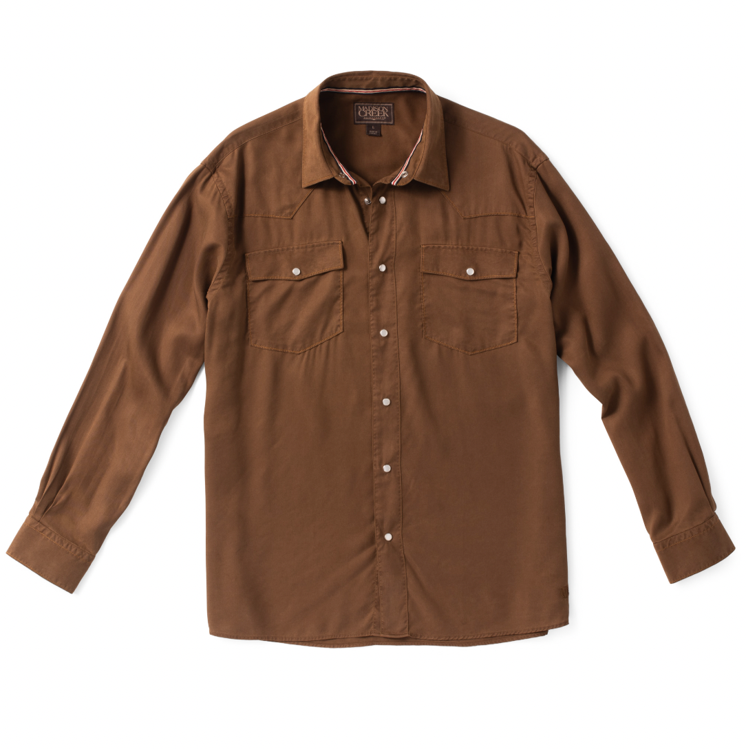 Madison Creek Outfitters | Bisley Solid Western Snap Shirt | Camel