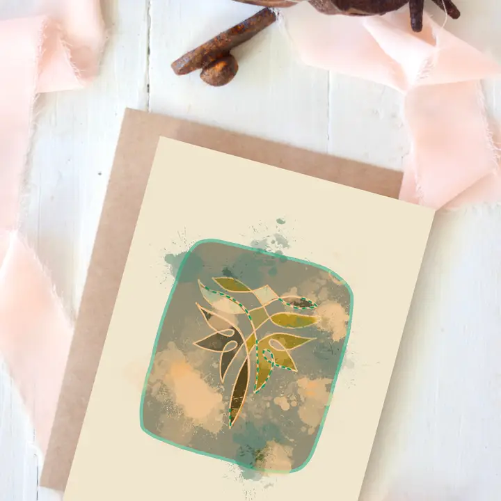 Boot Stitch Cowgirl Blank Card