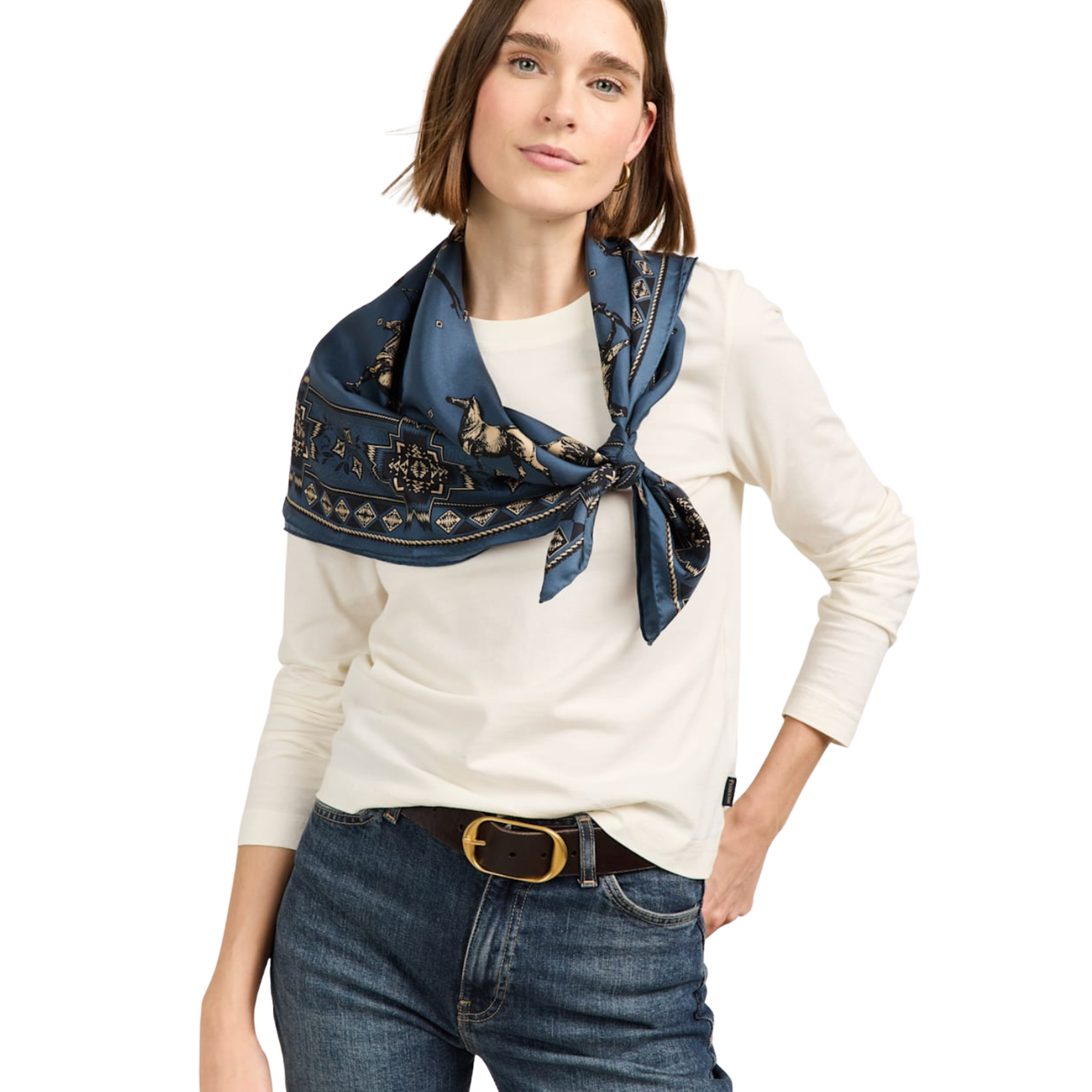 Herd Of Horses Blue Scarf
