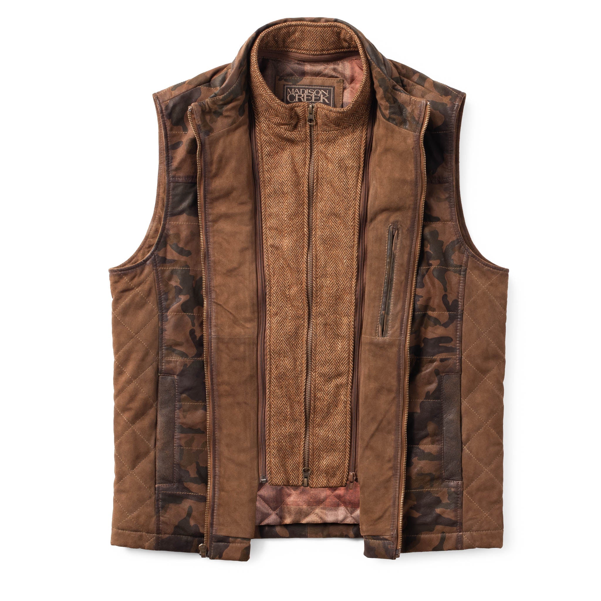 Madison Creek Outfitters | Ranger Waxed Suede Vest | Camo