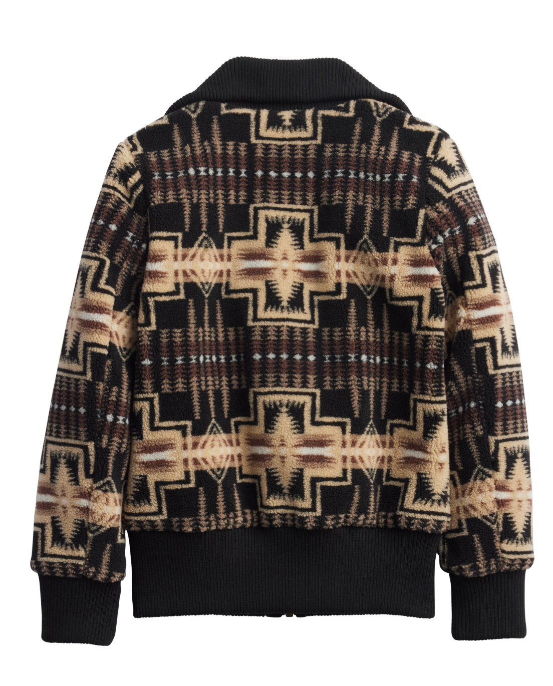 Foxglove Fleece Bomber In Black & Tan