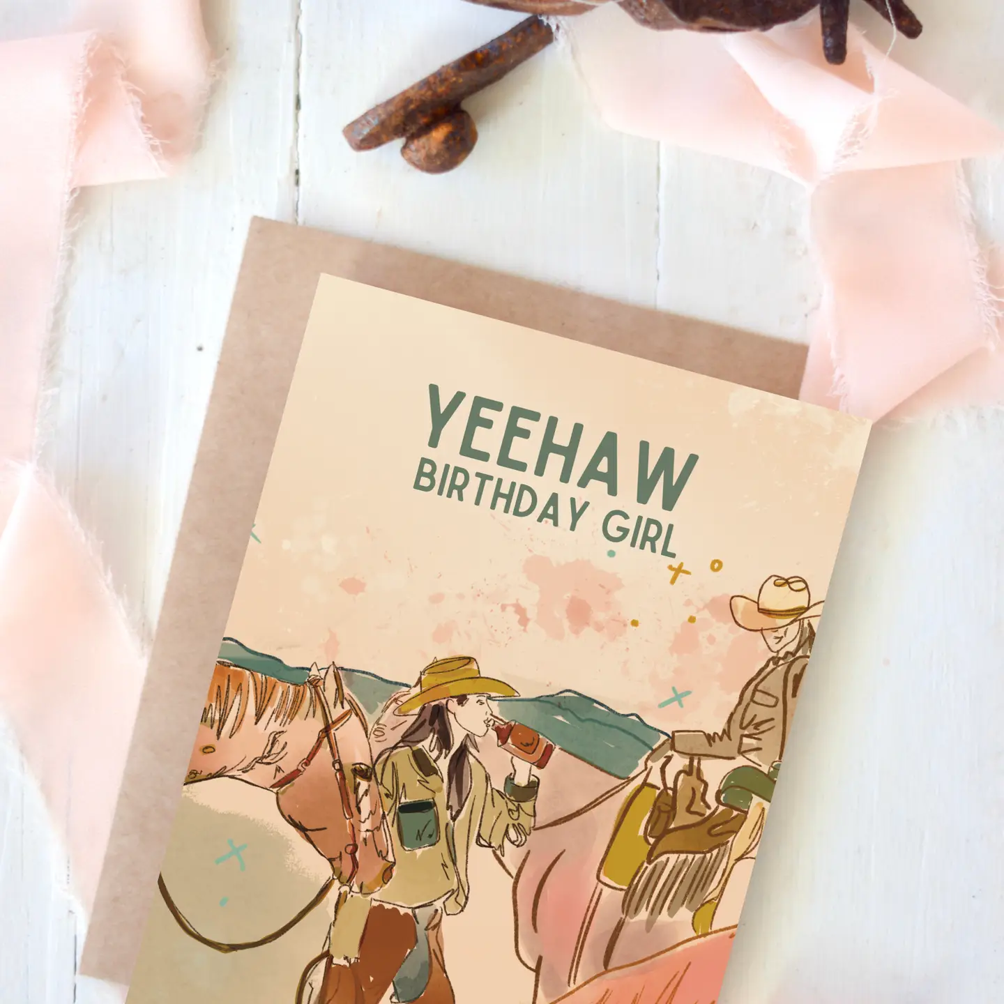 Yeehaw Birthday Girl Birthday Card