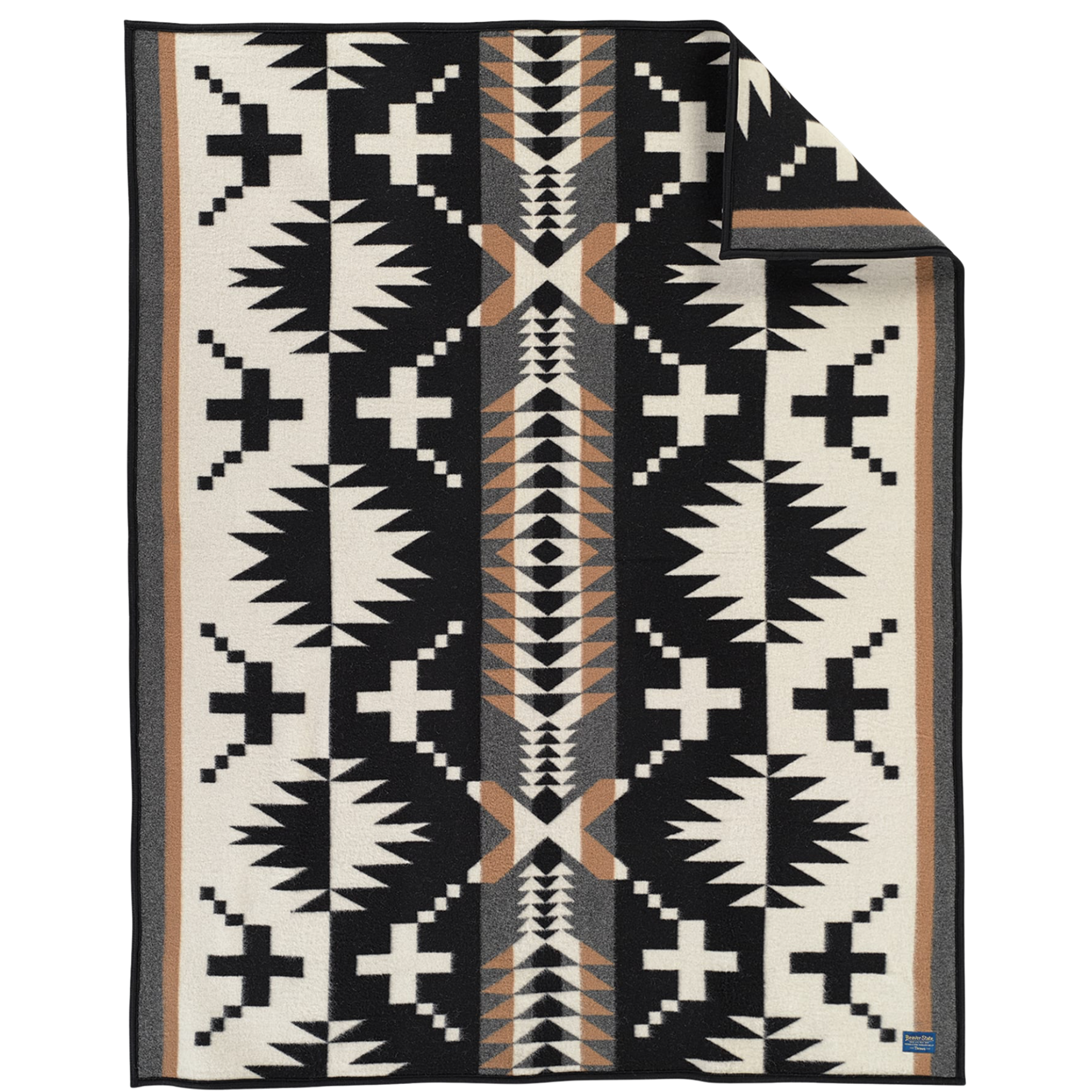 Jacquard Napped Spider Rock Black & White Throw