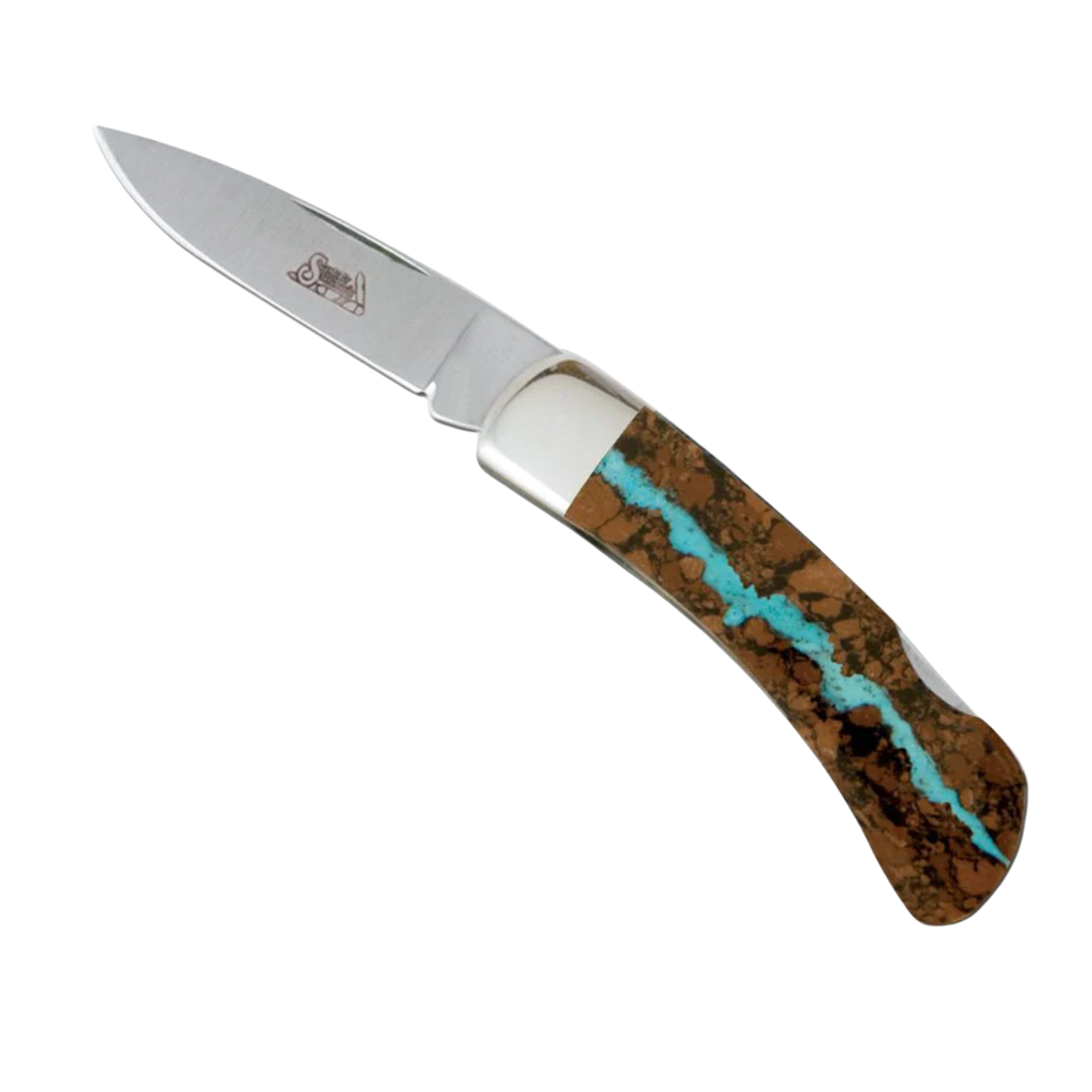3” Lock Back Knife Double Vein Turquoise