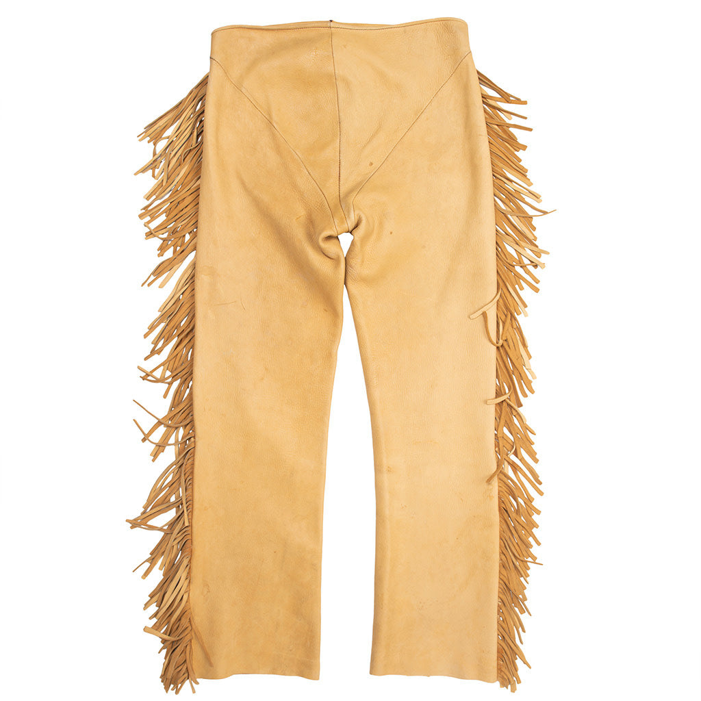 Vintage Buckskin Fringe Snap Closure Pants Handmade | 28 x 27