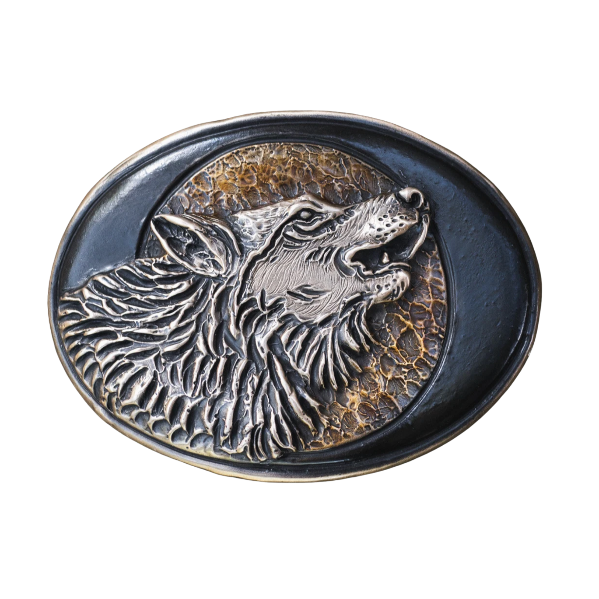 Waterhorse Bronze Wolf The Calling Belt Buckle