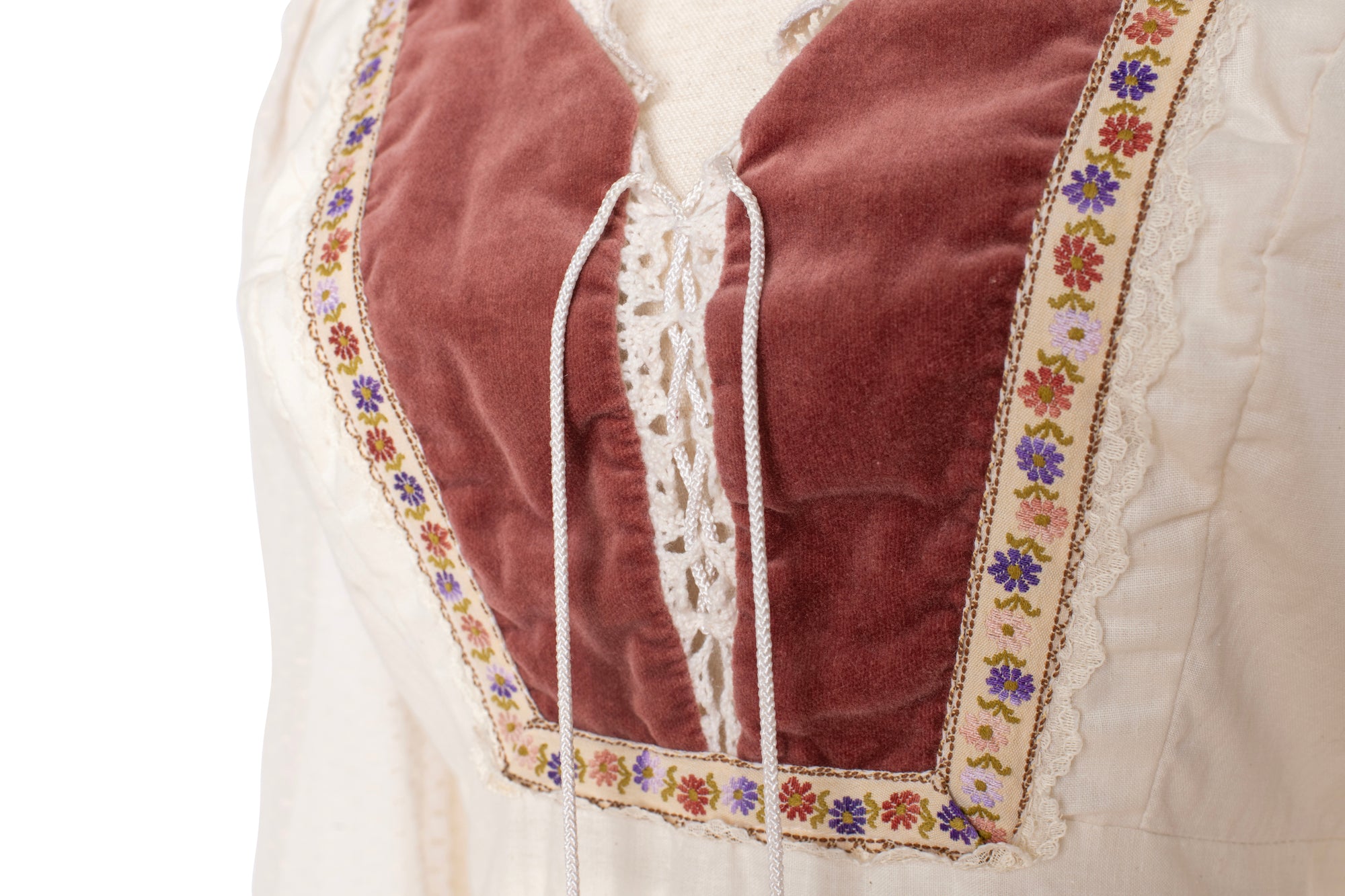 Vintage Gunne Sax Mauve Velvet Bodice Corset Maxi Dress | 11
